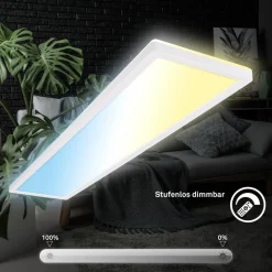 LED-panel Tava CCT, hvid, 98 x 20 cm, baggrundsbelysning, plast