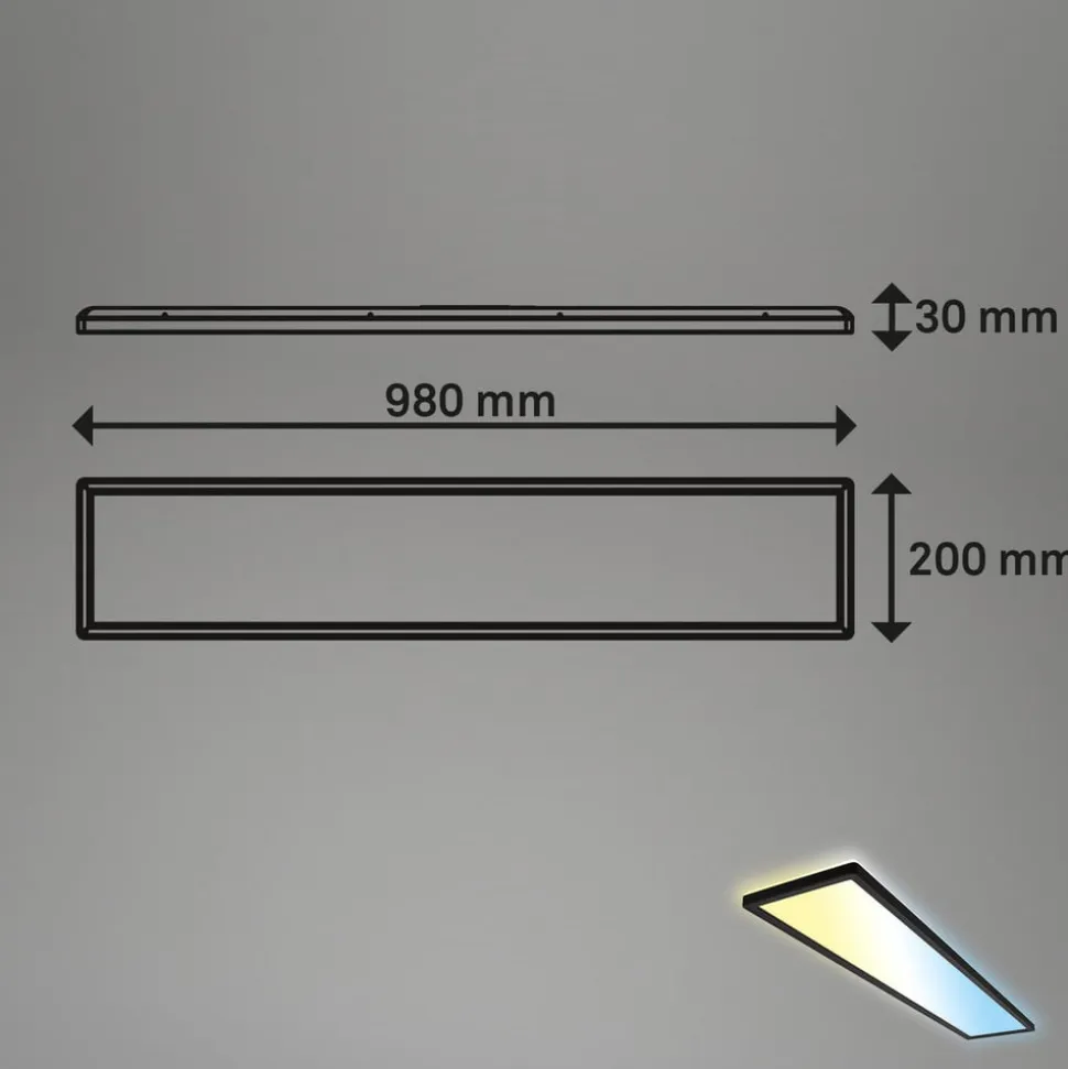 LED-panel Tava CCT, sort, 98 x 20 cm baggrundsbelysning plast