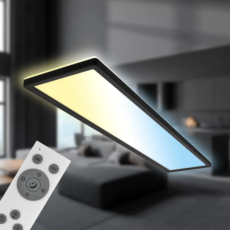 LED-panel Tava CCT, sort, 98 x 20 cm baggrundsbelysning plast