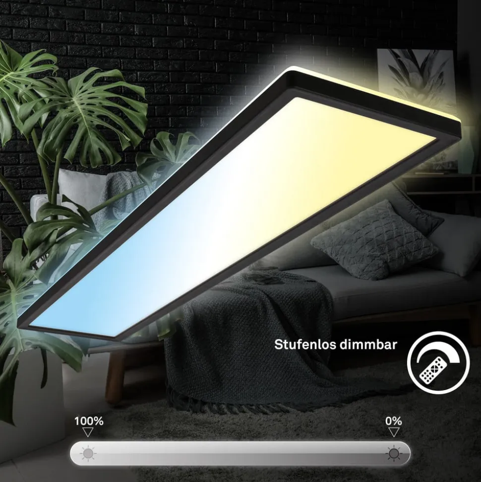 LED-panel Tava CCT, sort, 98 x 20 cm baggrundsbelysning plast