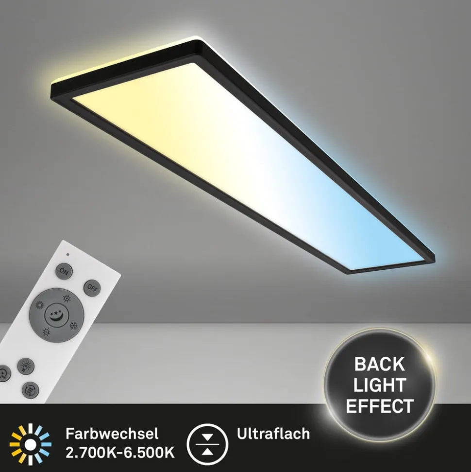 LED-panel Tava CCT, sort, 98 x 20 cm baggrundsbelysning plast