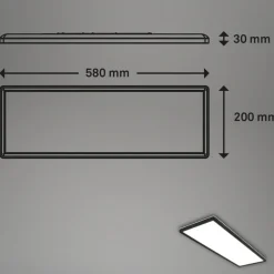 LED-panel til overflademontering Slim 58x20cm on/off 4.000K sort