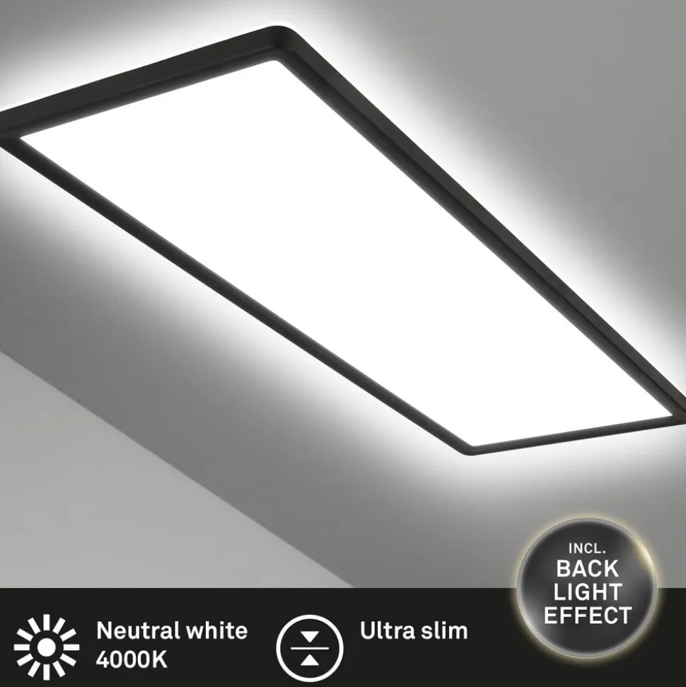 LED-panel til overflademontering Slim 58x20cm on/off 4.000K sort