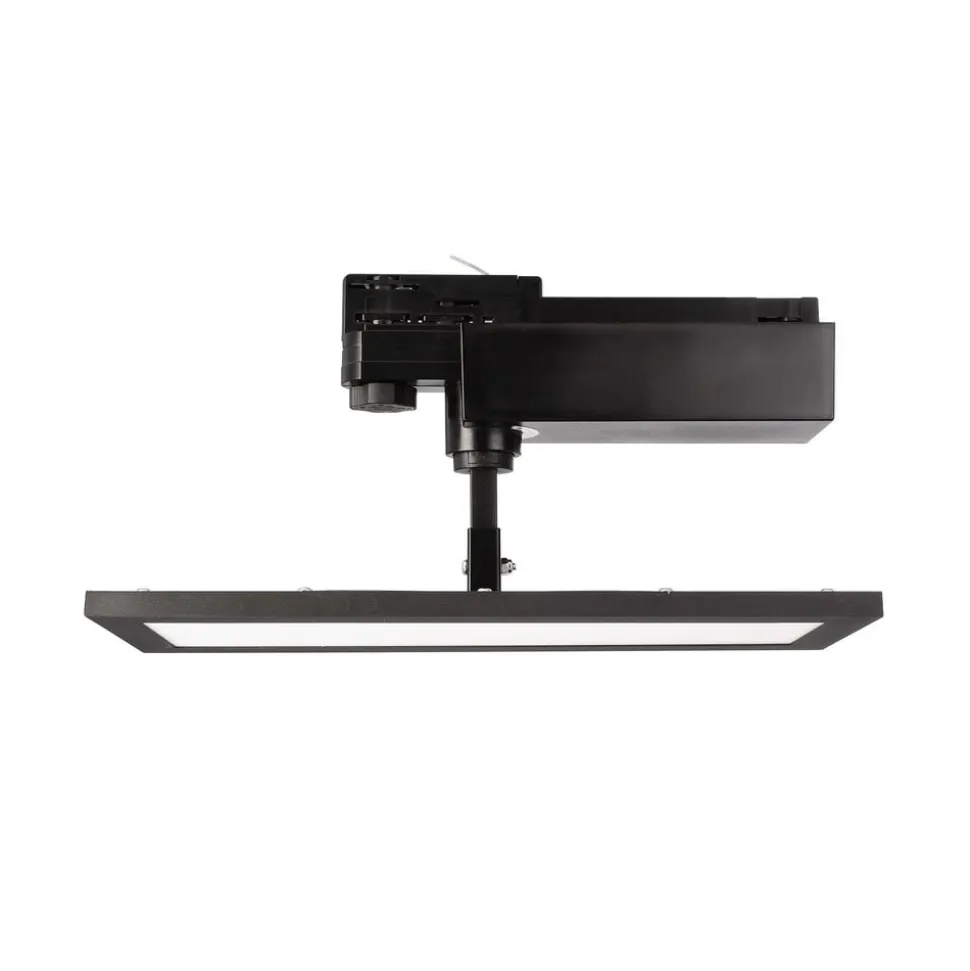 LED-panel TRACK LIGHT, sort, 3-faset, 3.000 K, tænd/sluk