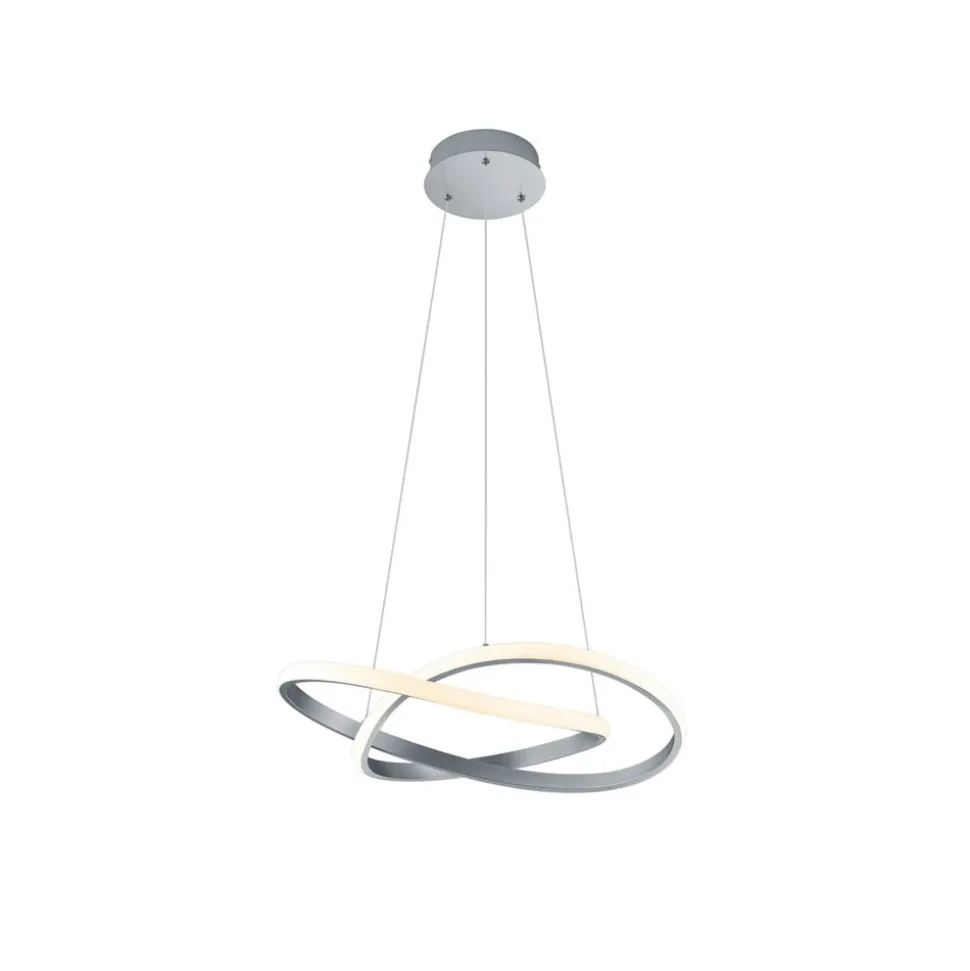 LED-pendel Course, mat nikkel, 3.000 K, Ø 60 cm, metal