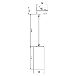 LED-pendellampe 3-faset 20W sort
