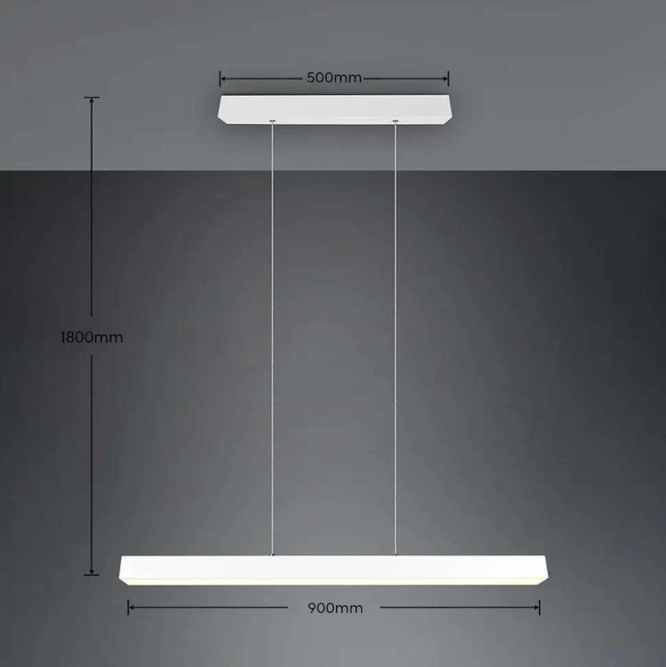LED-pendellampe Paros DUOline, bjælke, hvid mat