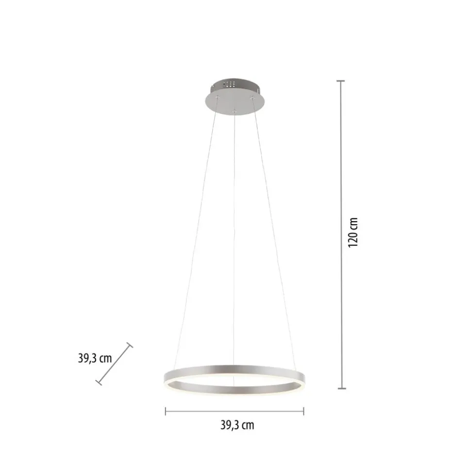 LED-pendellampe Ritus, Ø 39,3 cm, aluminium