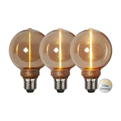 LED-pære DecoLED One G80 E27 2 W amber 1.800K 3-trins