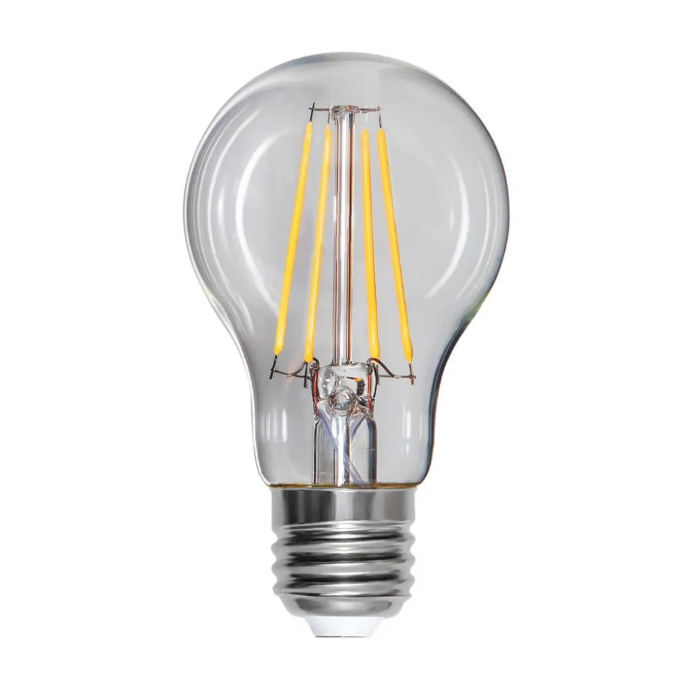 LED-pære, dråbe, E27, 8 W, 2.700 K, glødetråd, dæmpbar.