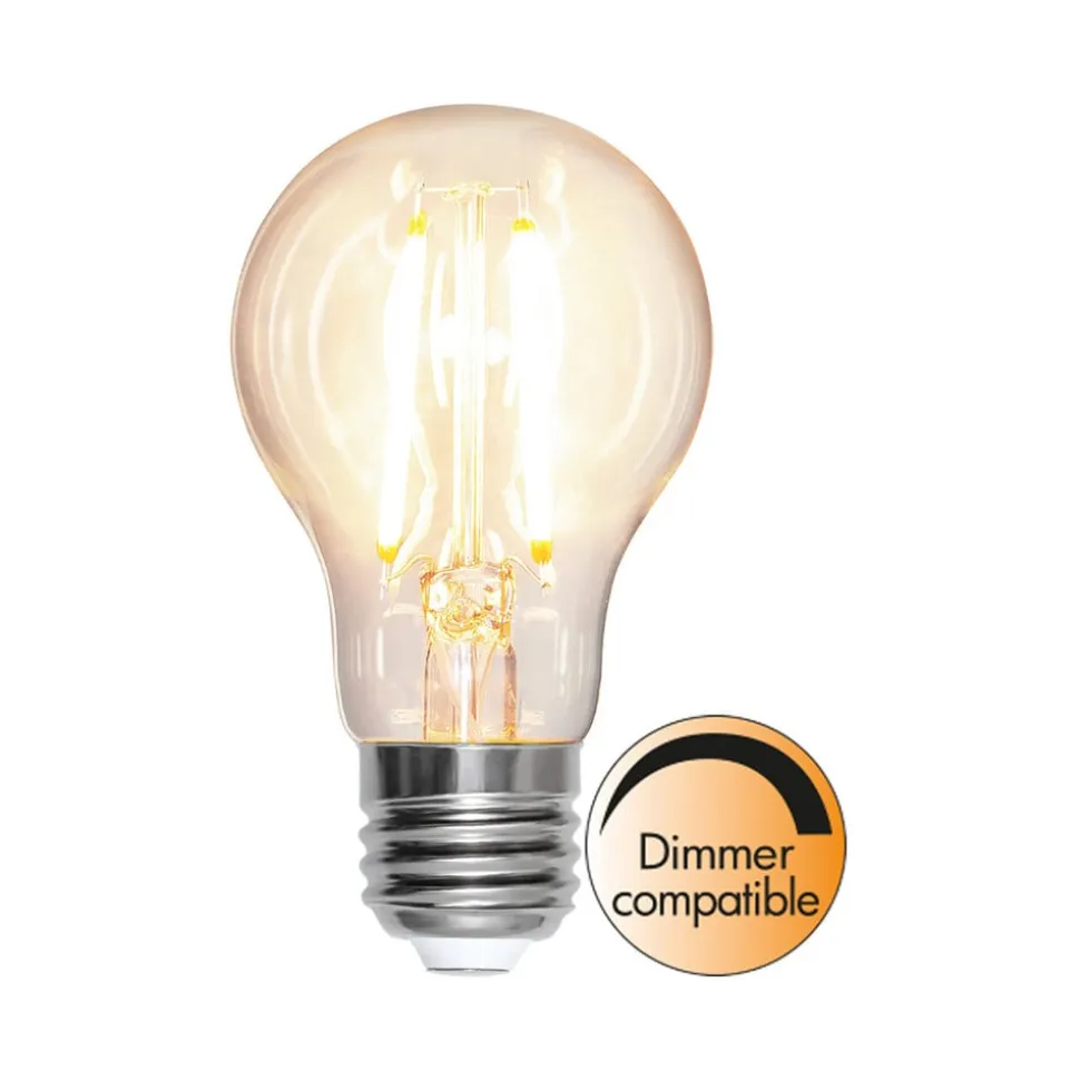 LED-pære, dråbe, E27, 8 W, 2.700 K, glødetråd, dæmpbar.