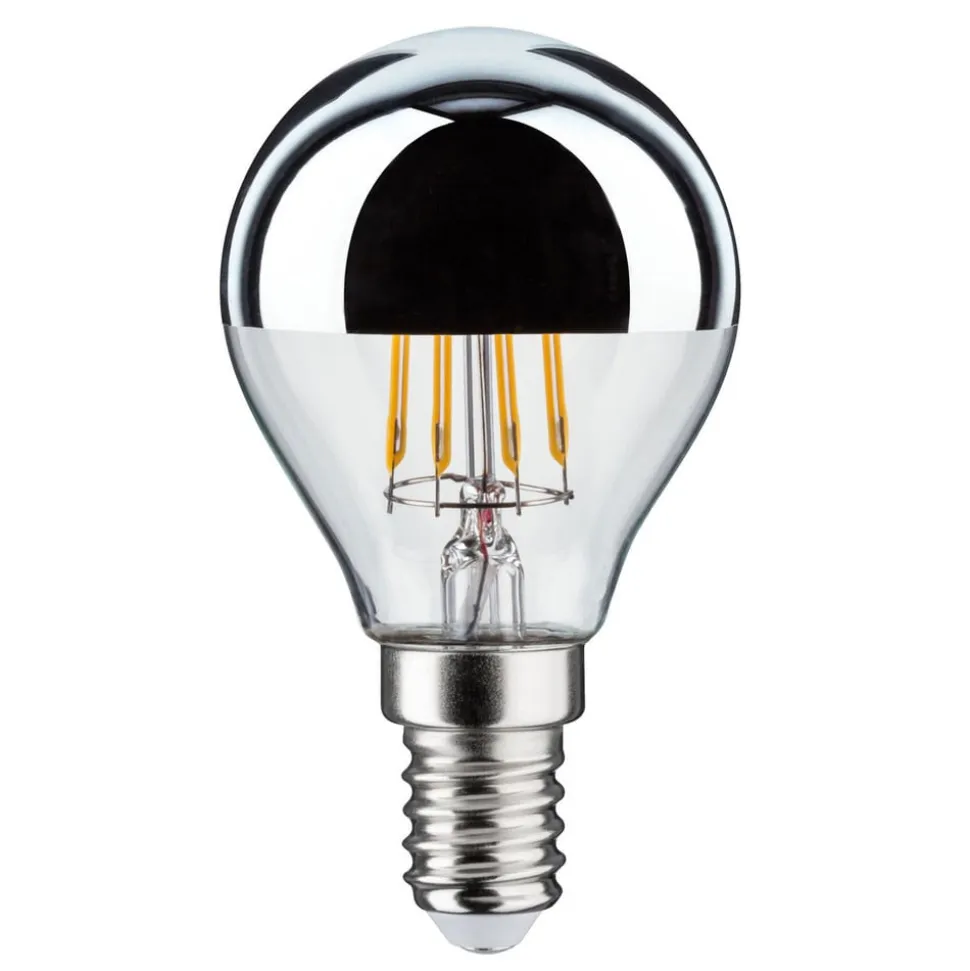 LED-pære E14 827 hovedspejl sølv 4,8W dæmpbar