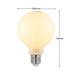 LED-pære E27 4 W 2.700 K G95 globe dæmpes opal, 2