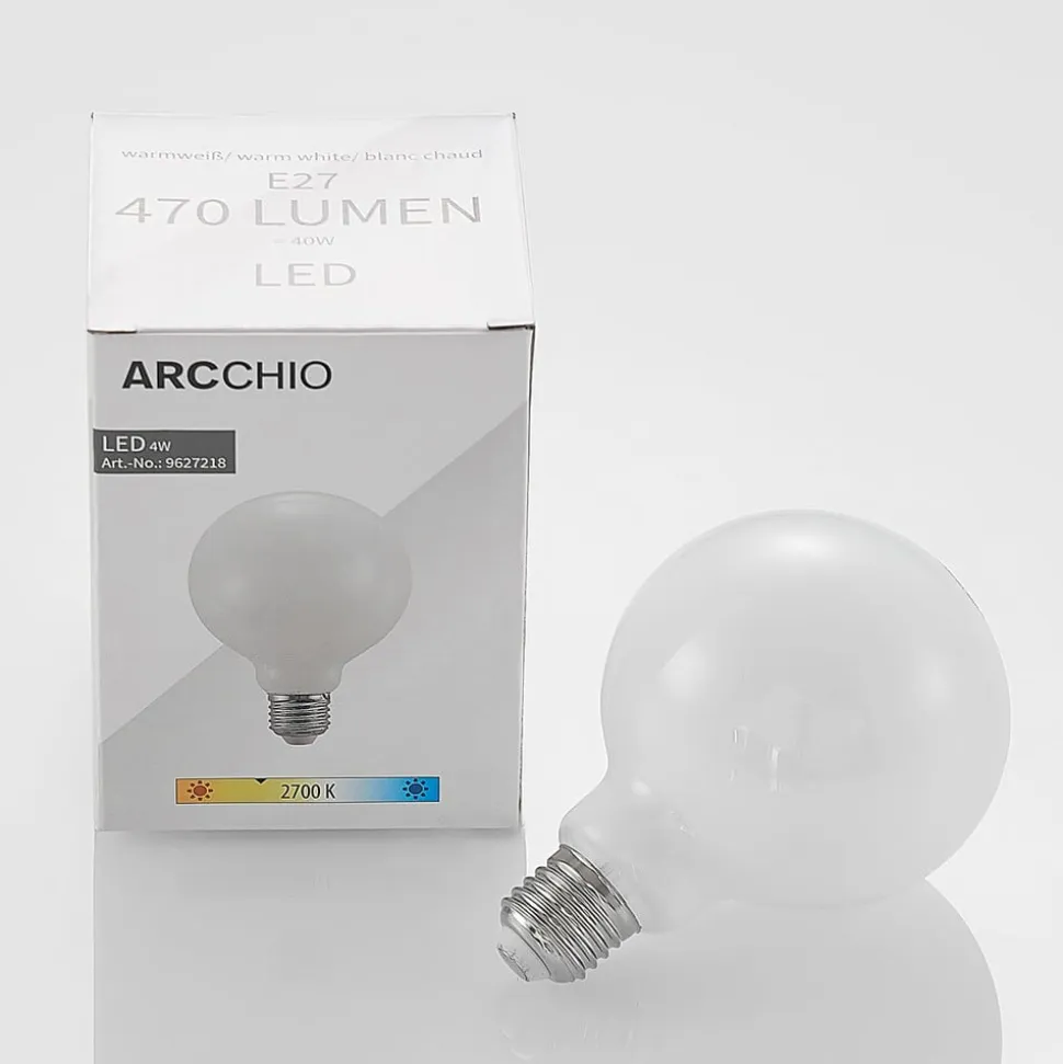 LED-pære E27 4 W 2.700 K G95 globe dæmpes opal, 2