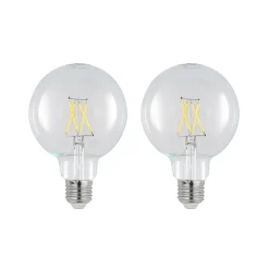 LED-pære E27 4 W 2.700 K G95 globe klar 2 stk