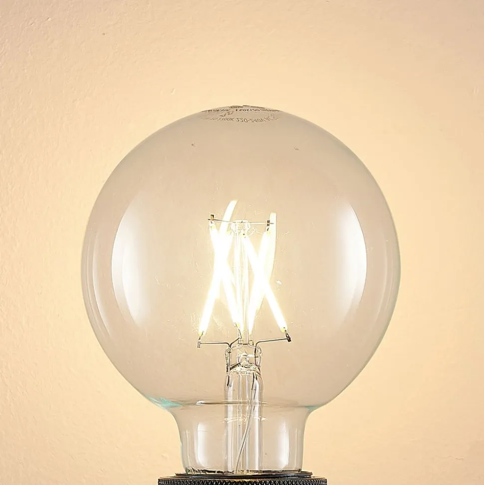 LED-pære E27 4 W 2.700 K G95 globe klar 2 stk