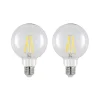 LED-pære E27 8 W 2.700 K G95 globe klar 2 stk