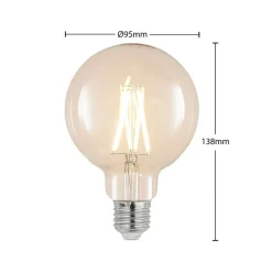 LED-pære E27 8 W 2.700 K G95 globe klar 2 stk