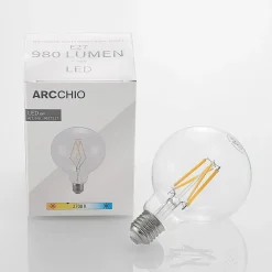 LED-pære E27 8 W 2.700 K G95 globe klar 2 stk