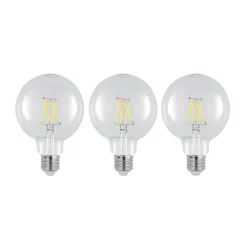 LED-pære E27 4 W 2.700 K G95 globe klar 3 stk