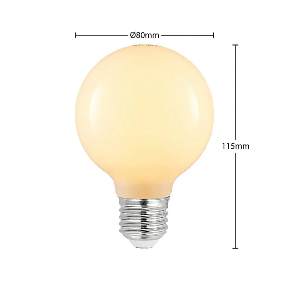 LED-pære E27 4 W G80 2.700 K dæmpes opal 3 stk