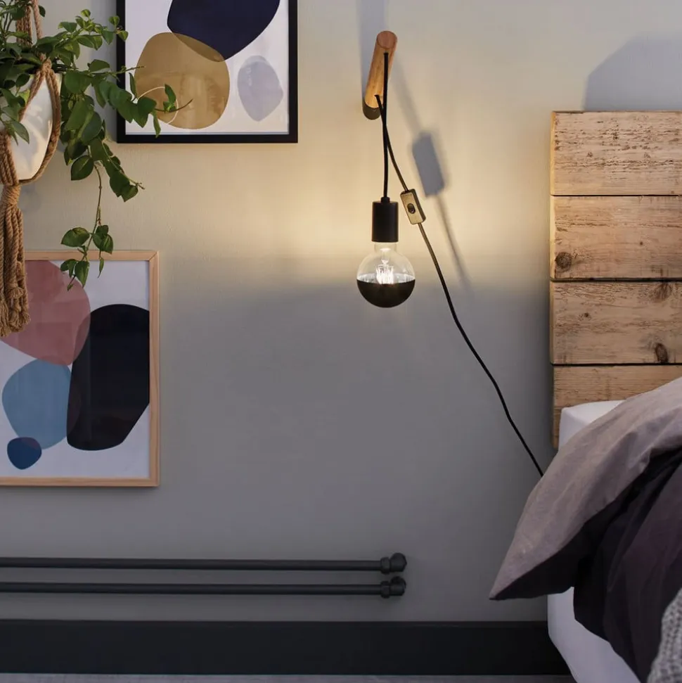 LED-pære E27 827 6,5W hovedspejl sort mat