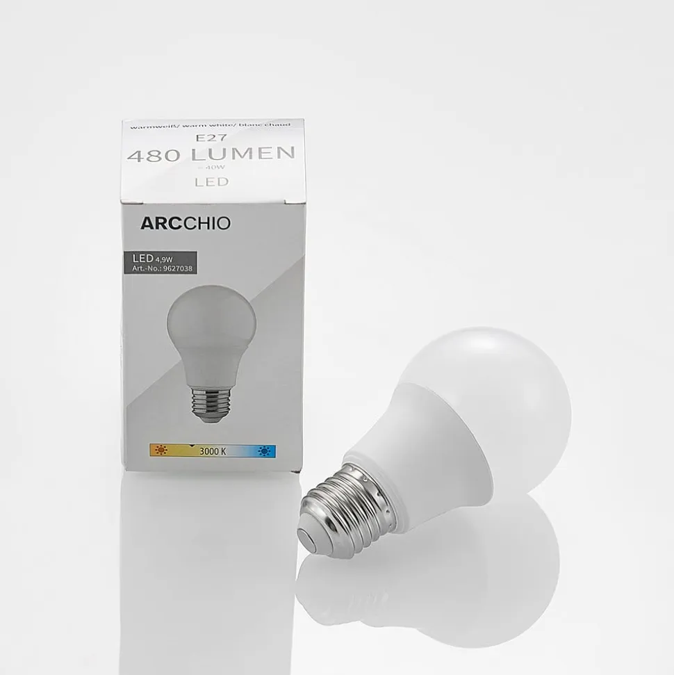 LED-pære E27 A60 4,9 W 3.000 K opal, 6 stk