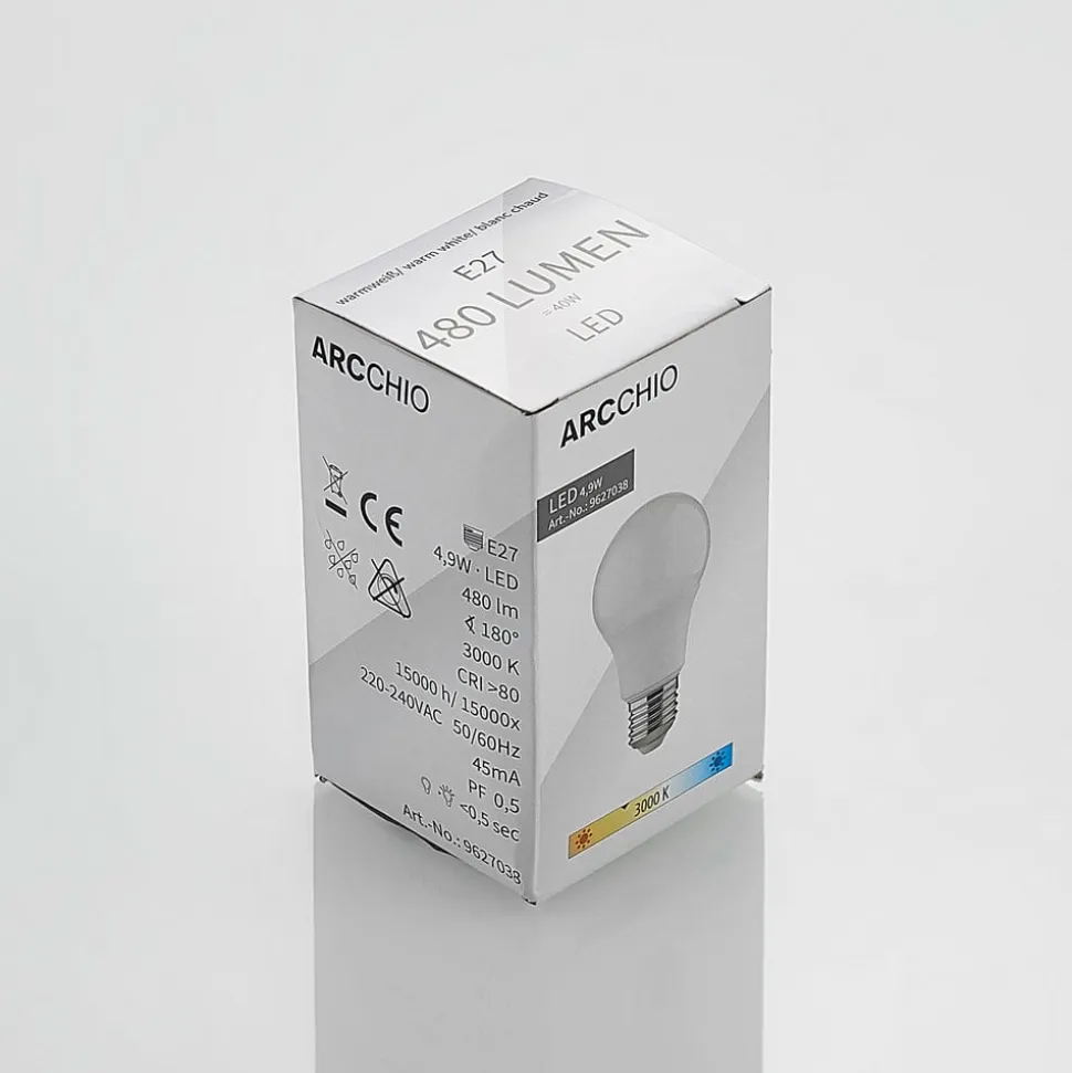 LED-pære E27 A60 4,9 W 3.000 K opal, 6 stk