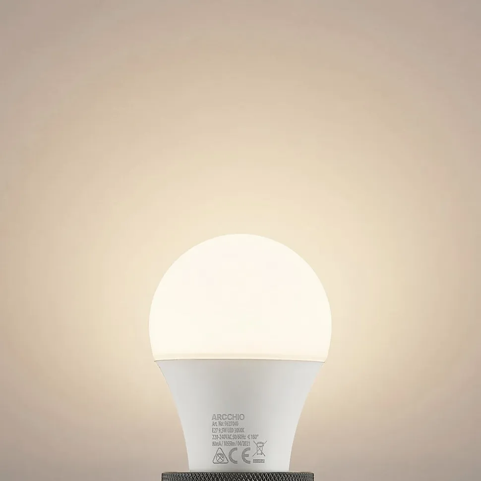 LED-pære E27 A60 9,5 W 3.000 K opal sæt med 10 stk