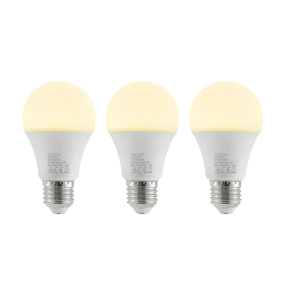 LED-pære E27 A60 9,5 W 3.000 K opal, sæt med 3 stk