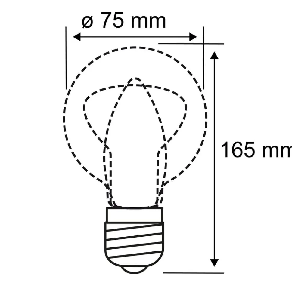 LED-pære E27 B75 4W Indre glød spiralmønster