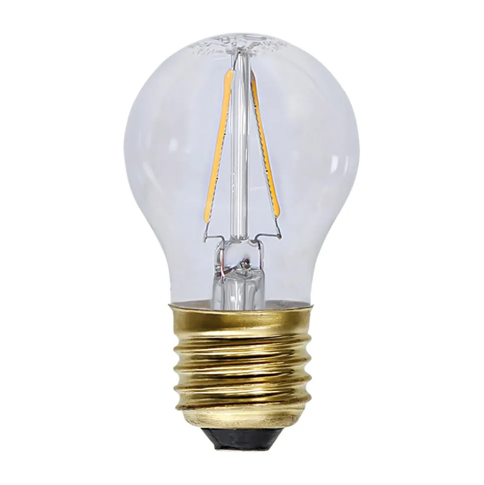 LED-pære E27 G45 filament 1,5W 2.100 K Soft Glow