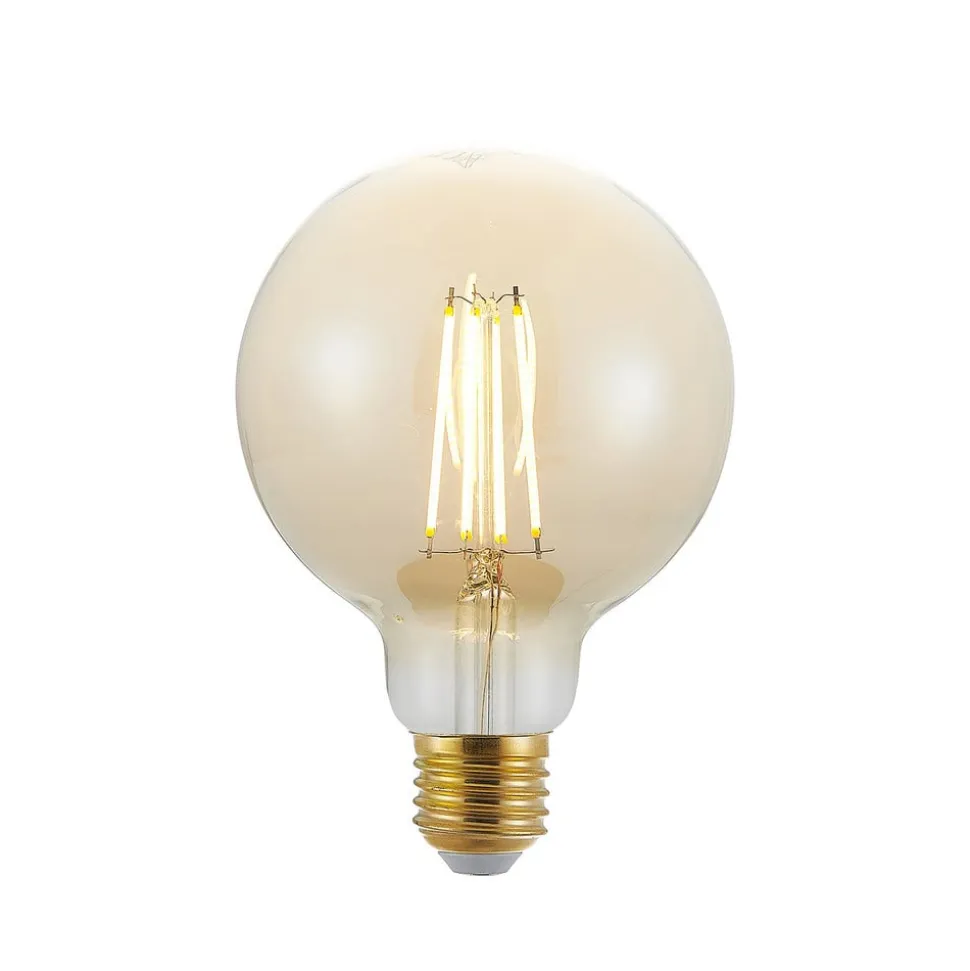LED-pære E27 G95 6,5W 2.500K ravfarvet 3-trins dæmpbar
