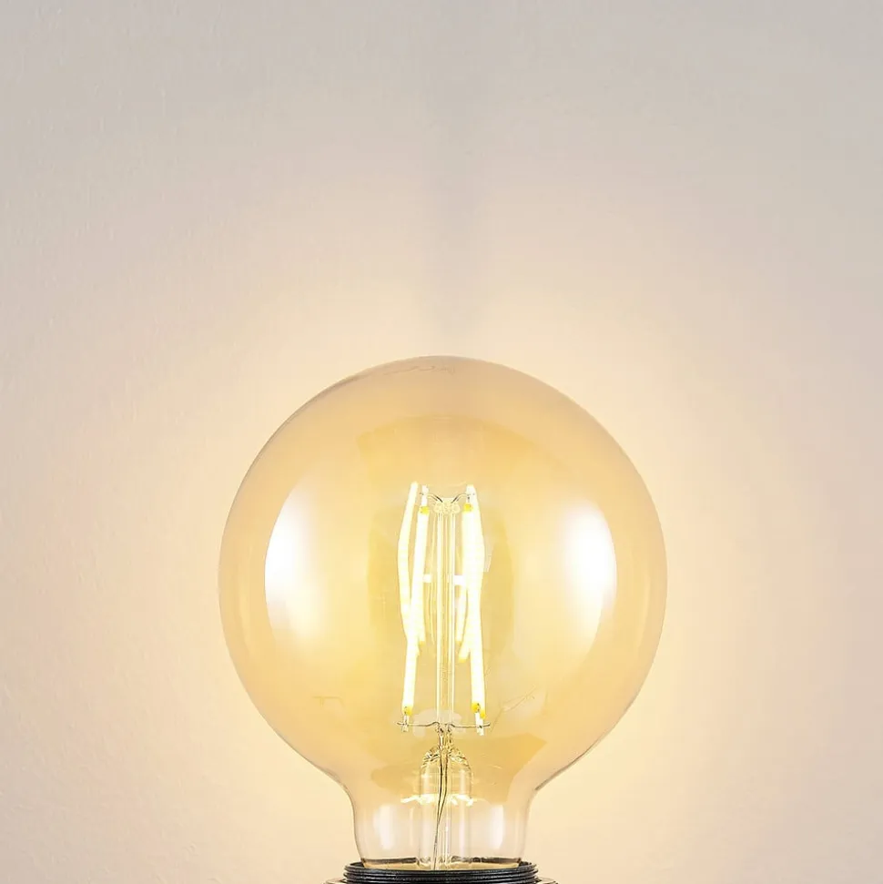 LED-pære E27 G95 6,5W 2.500K ravfarvet 3-trins dæmpbar