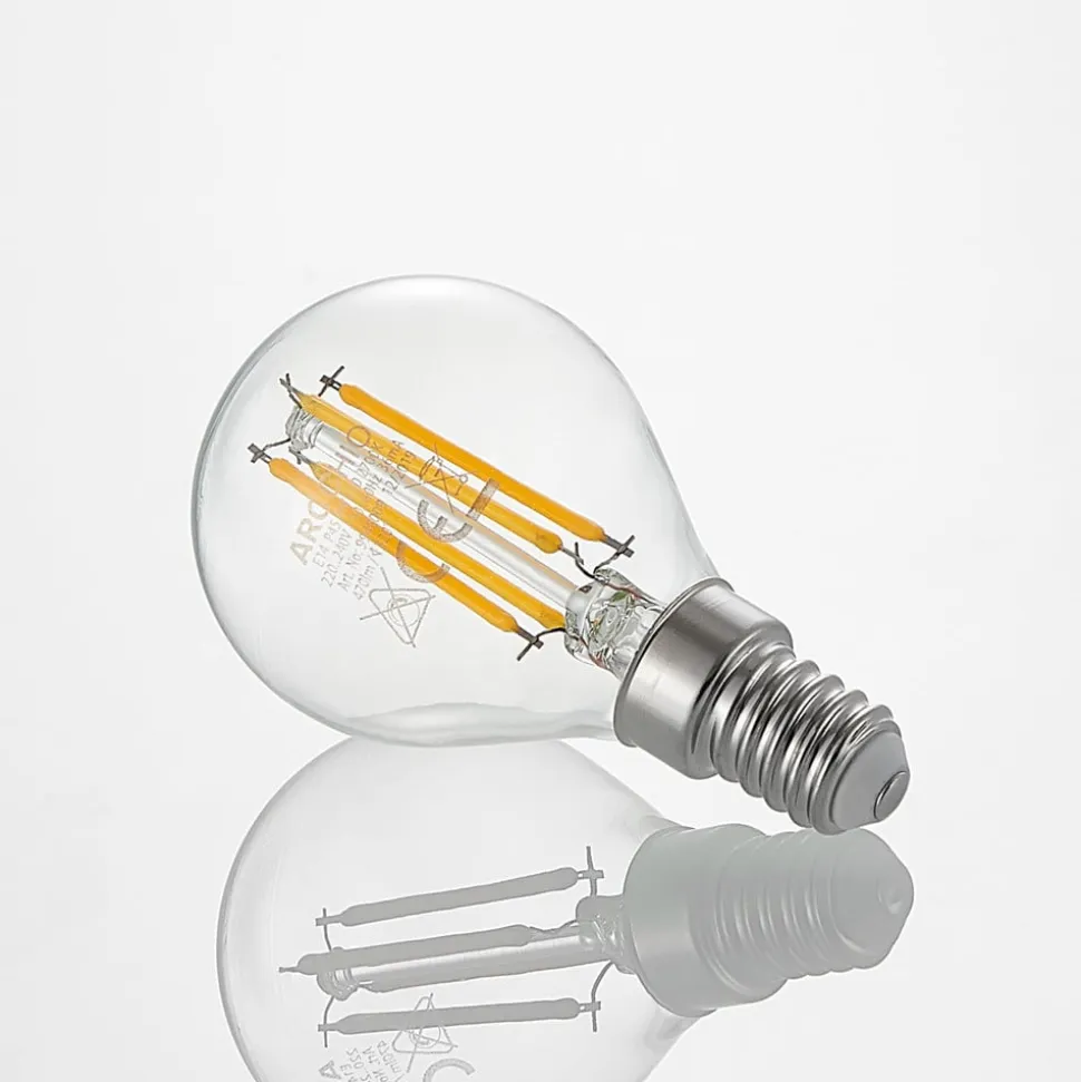 LED-pære E14 P45, 4W, klar, 2.700K, dæmpbar, sæt med 3 stk