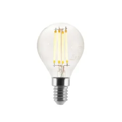 LED-pære E14 P45, 4W, klar, 2.700K, dæmpbar, sæt med 2 stk