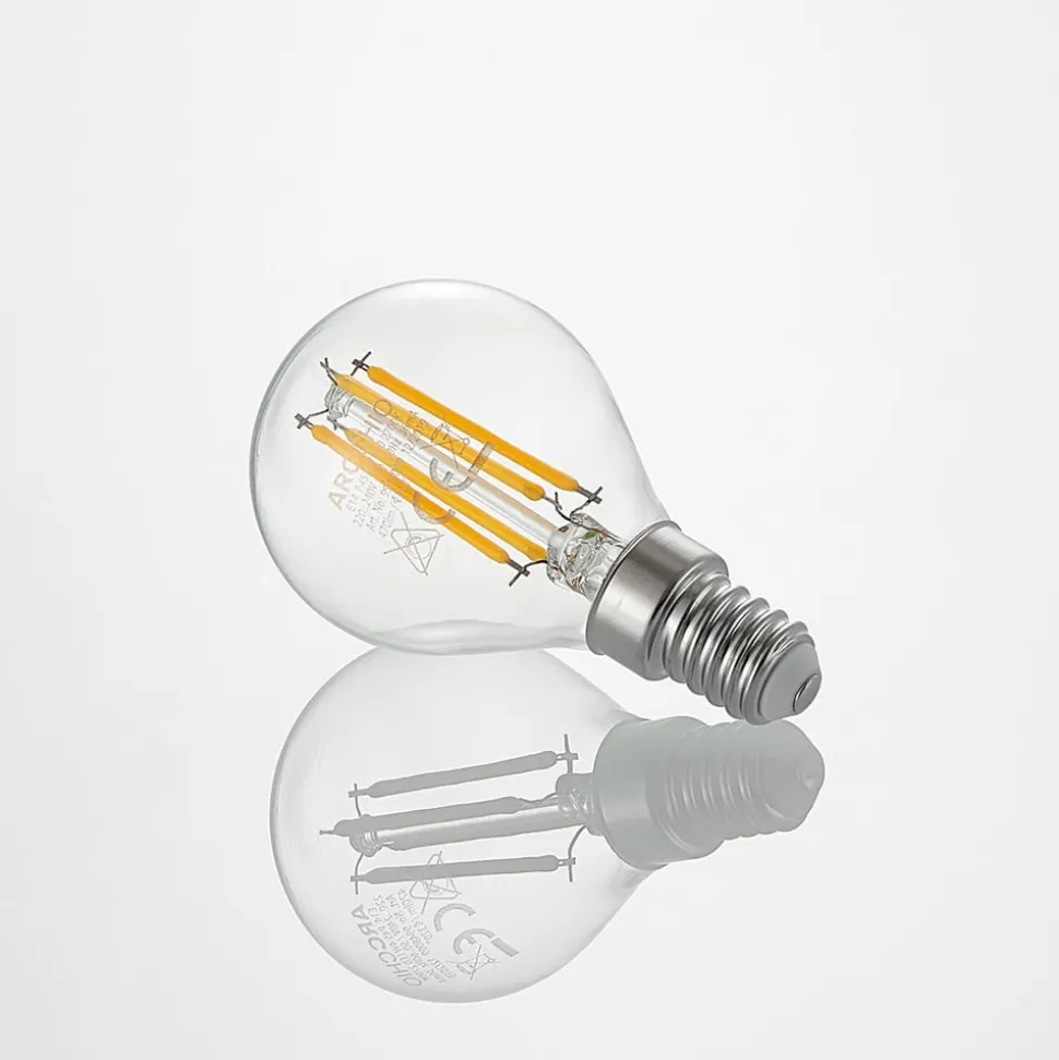 LED-pære E14 P45, 4W, klar, 2.700K, dæmpbar, sæt med 2 stk