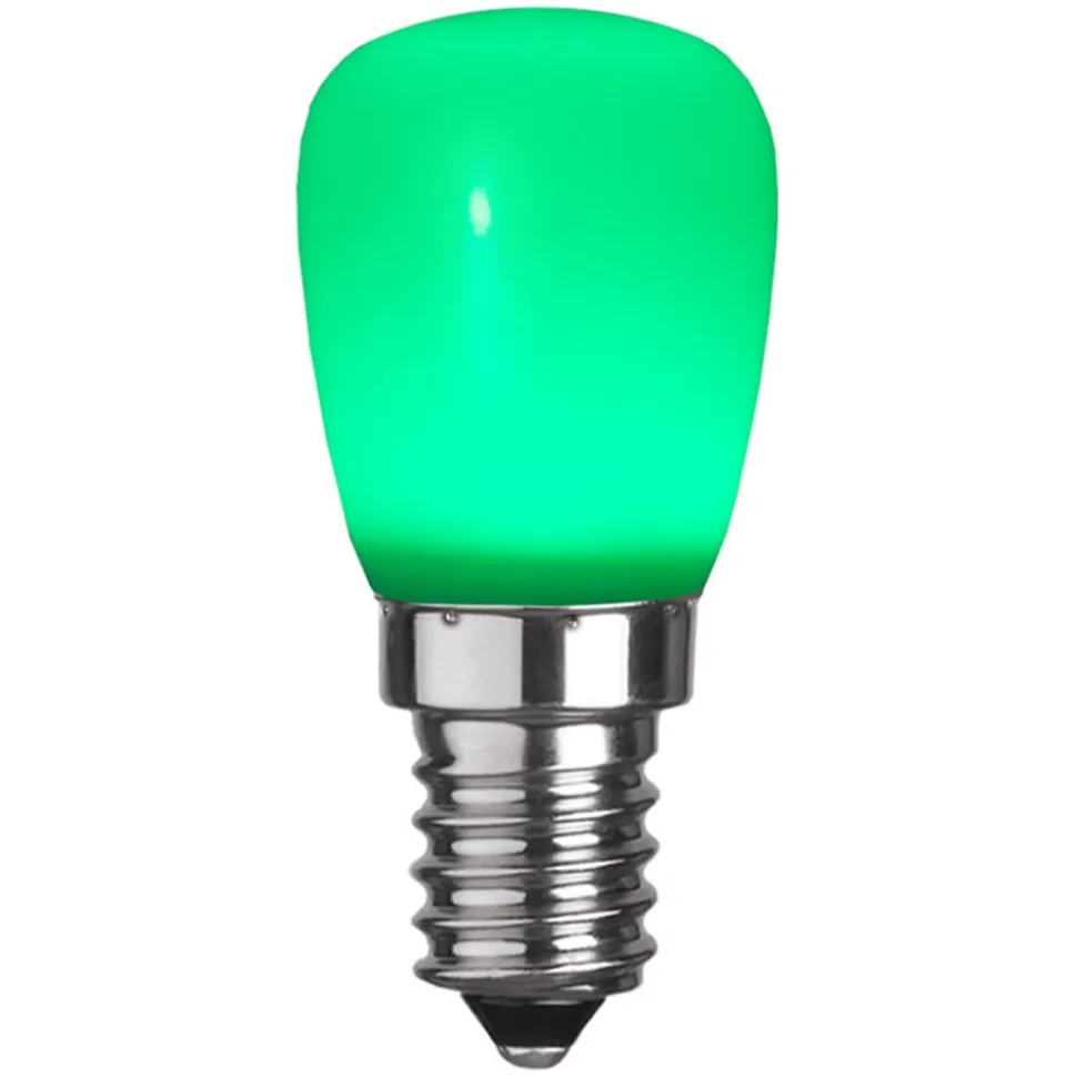 LED-pære E14 ST26 af plast, grøn