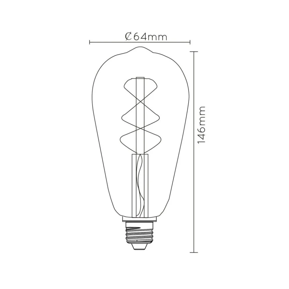 LED-pære E27 ST64 4W 2.200K rav med sensor