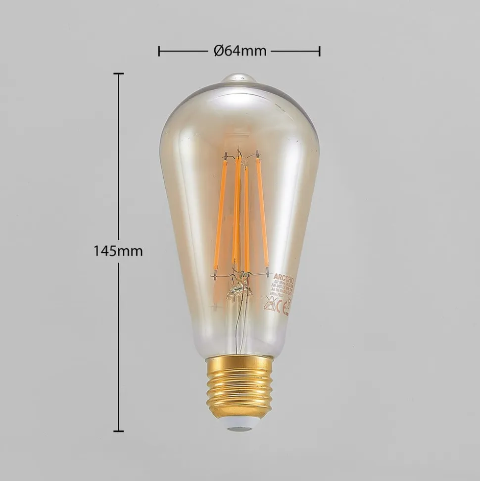 LED-pære E27 ST64 6,5W 2.500K ravfarvet 3-trins dæmper
