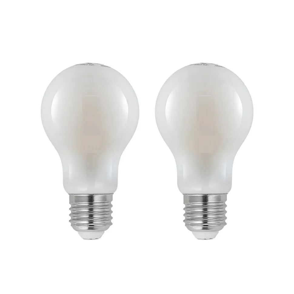 LED-pære E27 6W 2.700 K dæmpes opal 2 stk