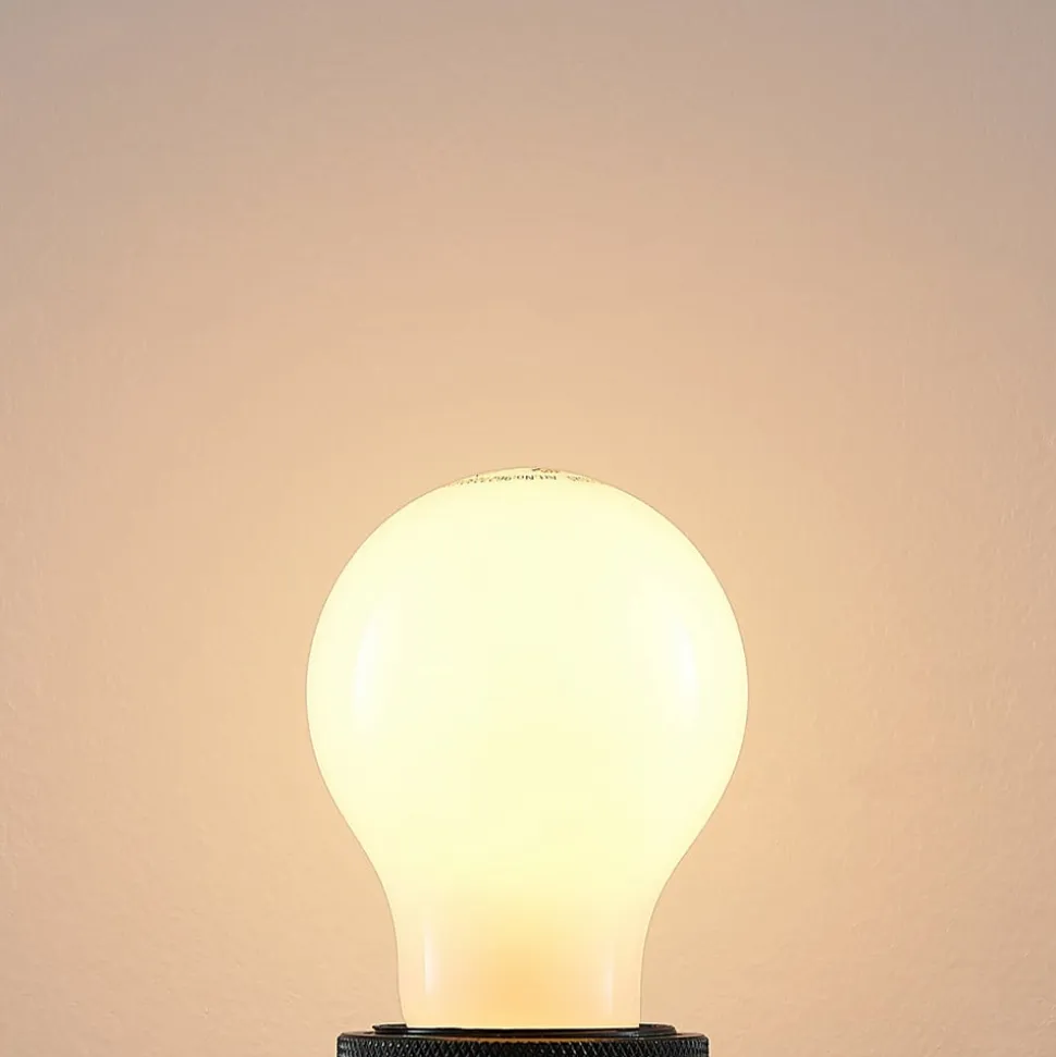LED-pære E27 6W 2.700 K dæmpes opal 2 stk