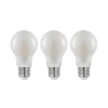 LED-pære E27 6W 2.700 K dæmpes opal 3 stk