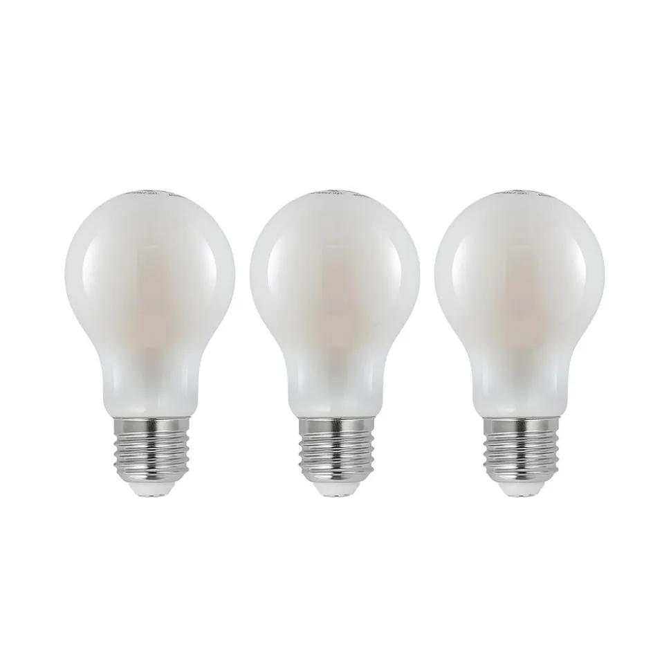 LED-pære E27 6W 2.700 K dæmpes opal 3 stk