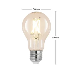 LED-pære E27 4W 2.700 K filament dæmpes klar 2 stk