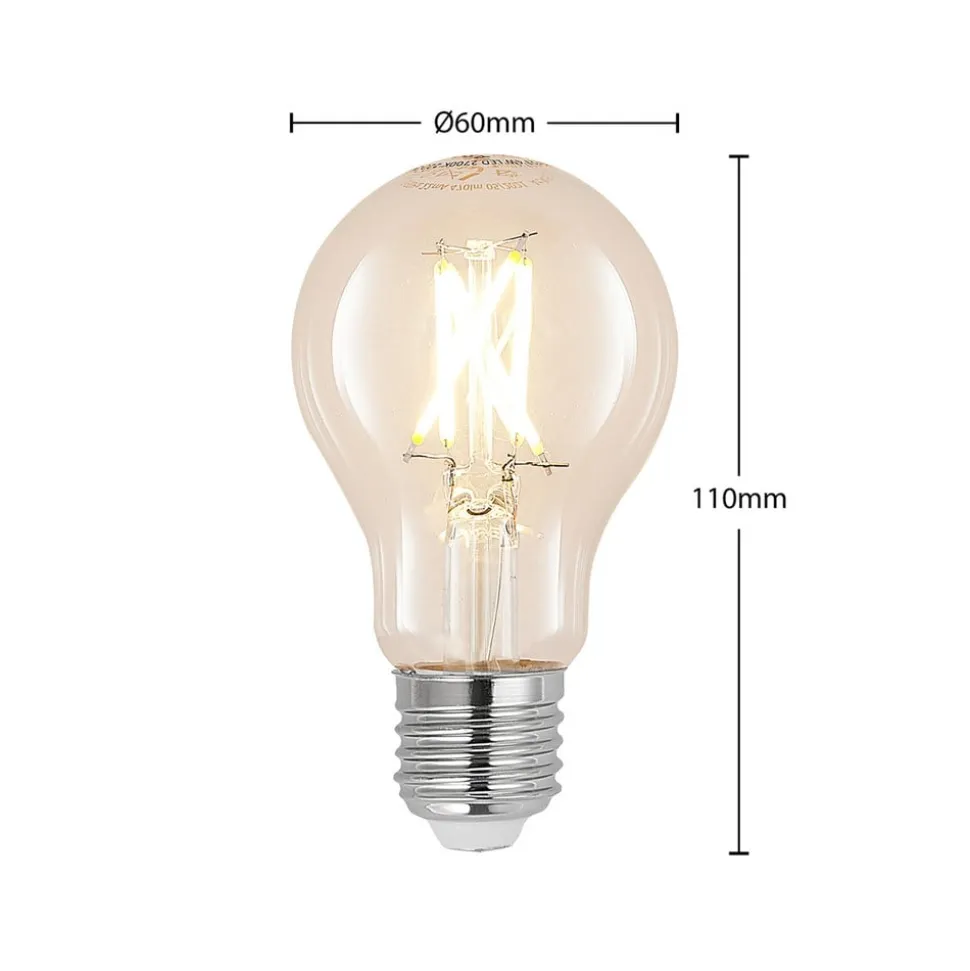 LED-pære E27 4W 2.700 K filament dæmpes klar 2 stk