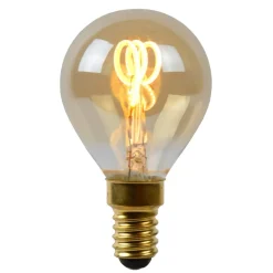 LED-pære E14 3W dråbe rav 2.200K dæmpbar