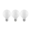 LED-pære E27 8W G80 2.700K dæmpbar, opal, sæt med 3 stk