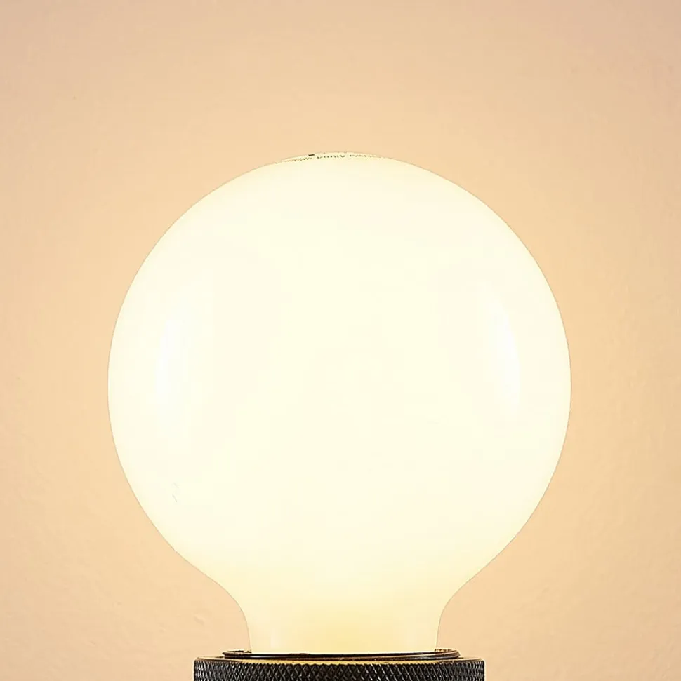 LED-pære E27 8W G80 2.700K dæmpbar, opal, sæt med 2 stk