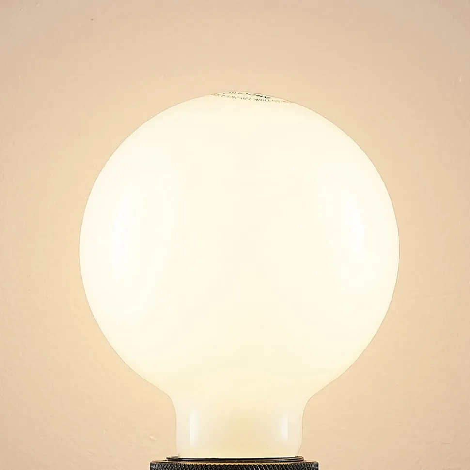 LED-pære E27 4W 2.700K G95 Globe, dæmpbar, opal
